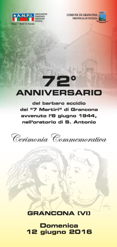 Locandina 72° anniversario martiri di Grancona