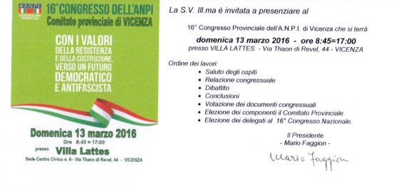 Invito al Congresso Provinciale