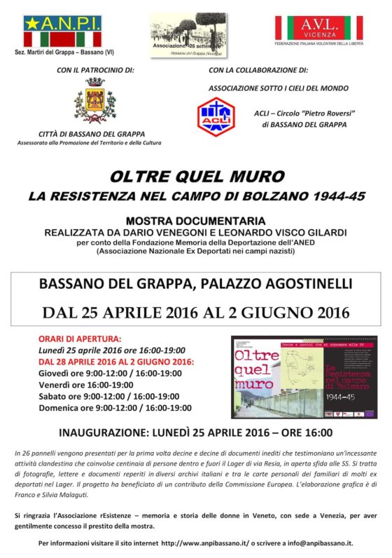 Locandina della mostra "Oltre quel muro"