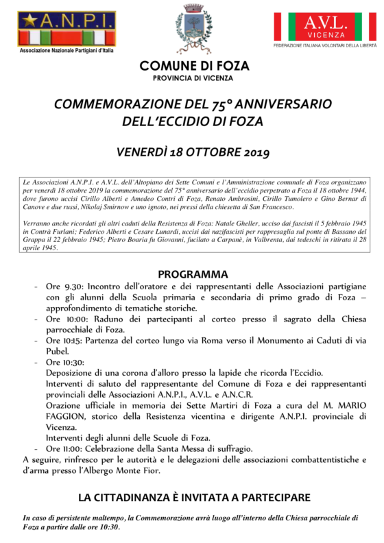 Manifesto Foza 2019