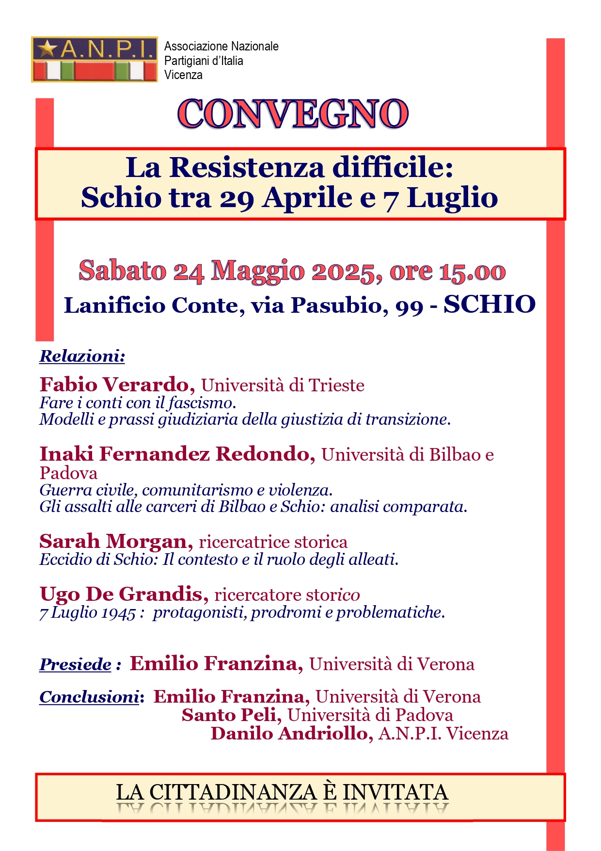 La Resistenza difficile 24 maggio 2025 Schio
