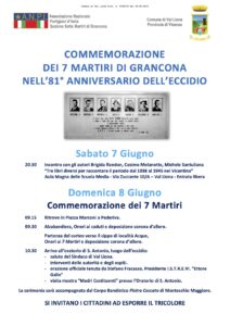 Locandina commemorazione 7 martiri di Grancona