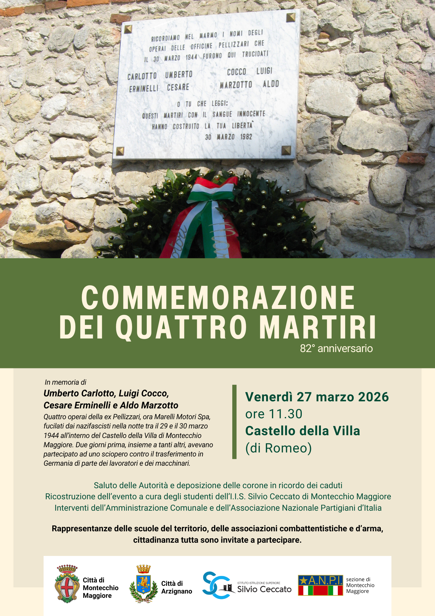 Commemorazione dei 4 martiri 2026